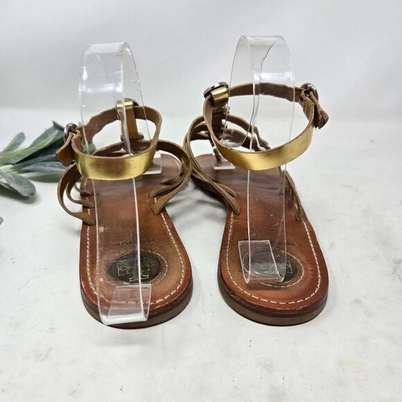 TORY BURCH Alexis Metallic Gladiator Ankle Strap Sandals - Picture 6 of 12